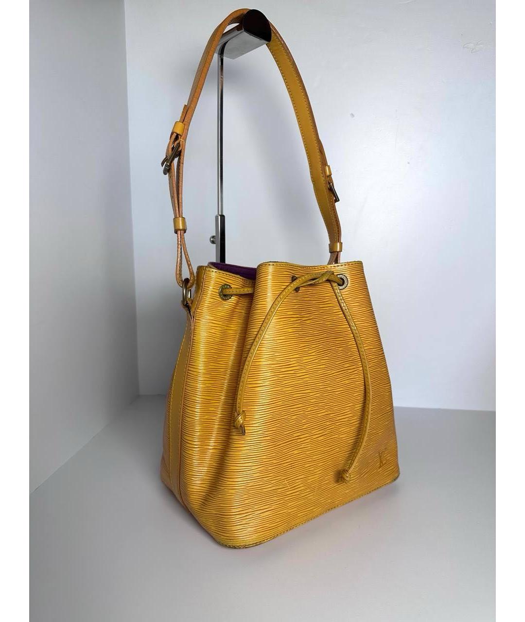 LOUIS VUITTON Горчичная кожаная сумка через плечо, фото 2