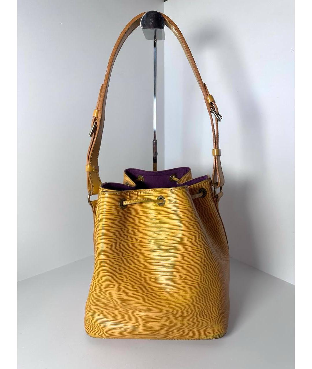 LOUIS VUITTON Горчичная кожаная сумка через плечо, фото 4