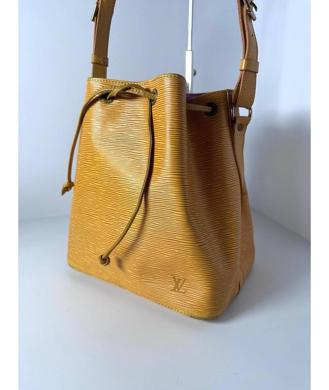 LOUIS VUITTON Горчичная кожаная сумка через плечо, фото 3