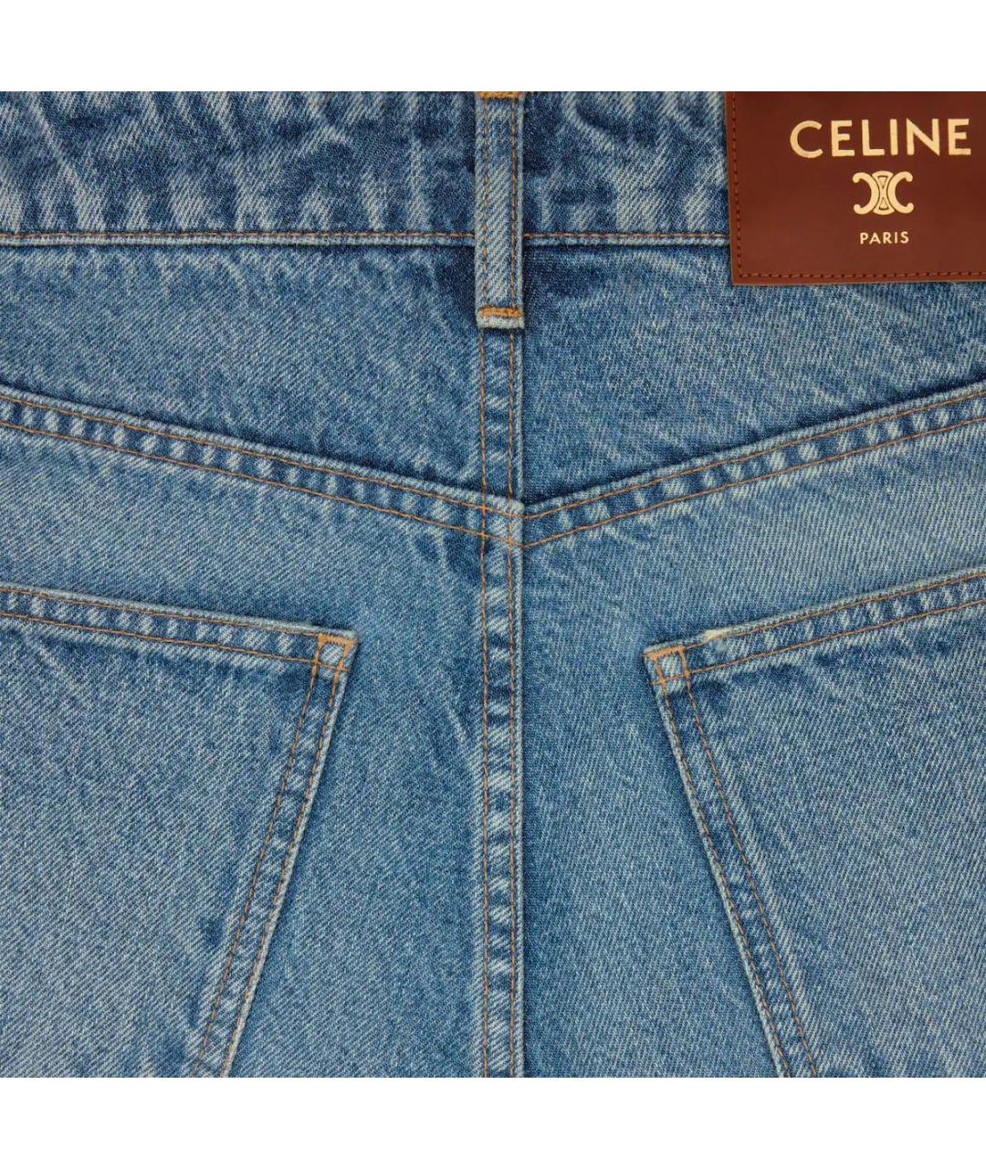 CELINE Голубые хлопковые джинсы клеш, фото 3