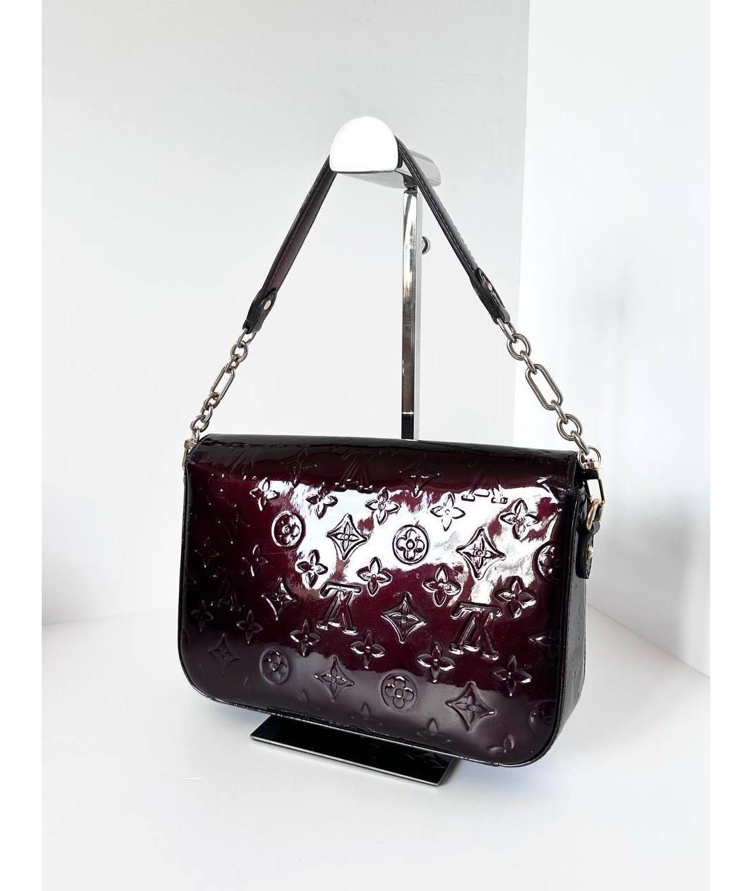 LOUIS VUITTON Бордовая сумка через плечо из лакированной кожи, фото 3