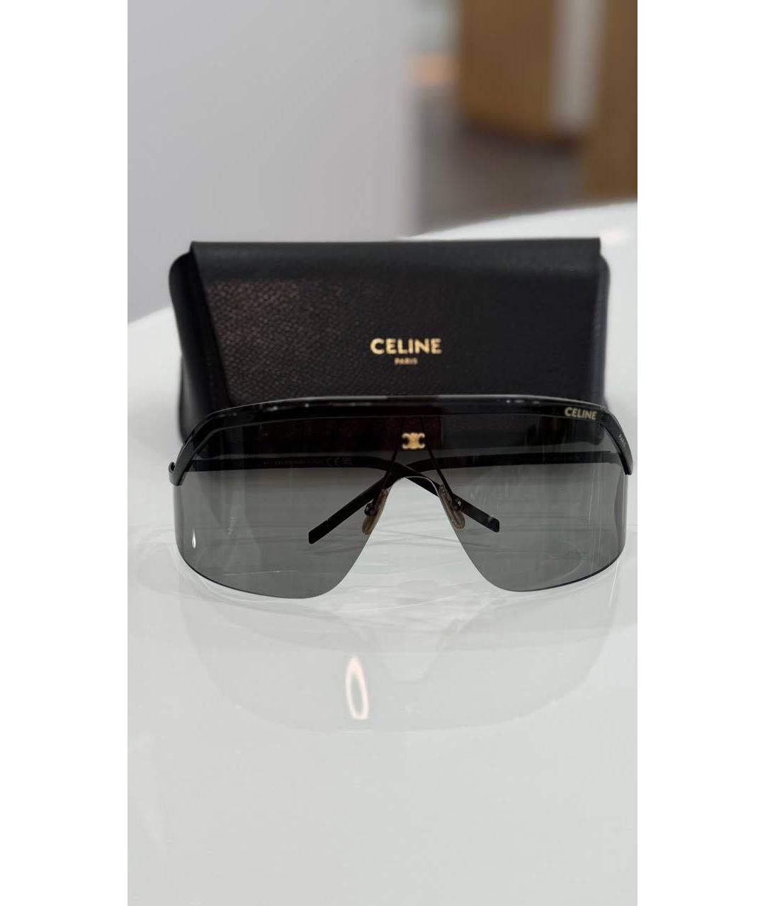 CELINE Черные металлические солнцезащитные очки, фото 4