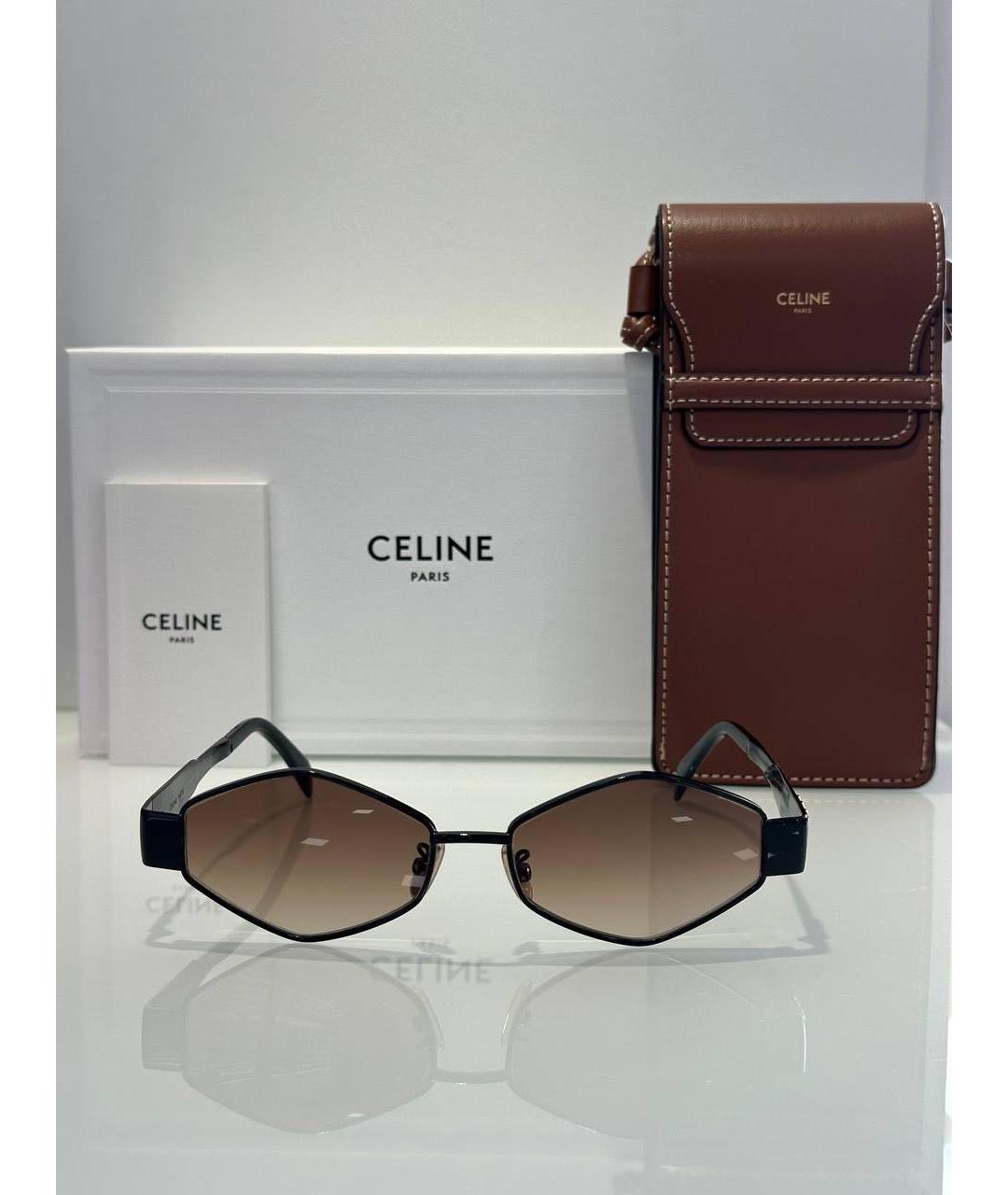 CELINE Черные металлические солнцезащитные очки, фото 3