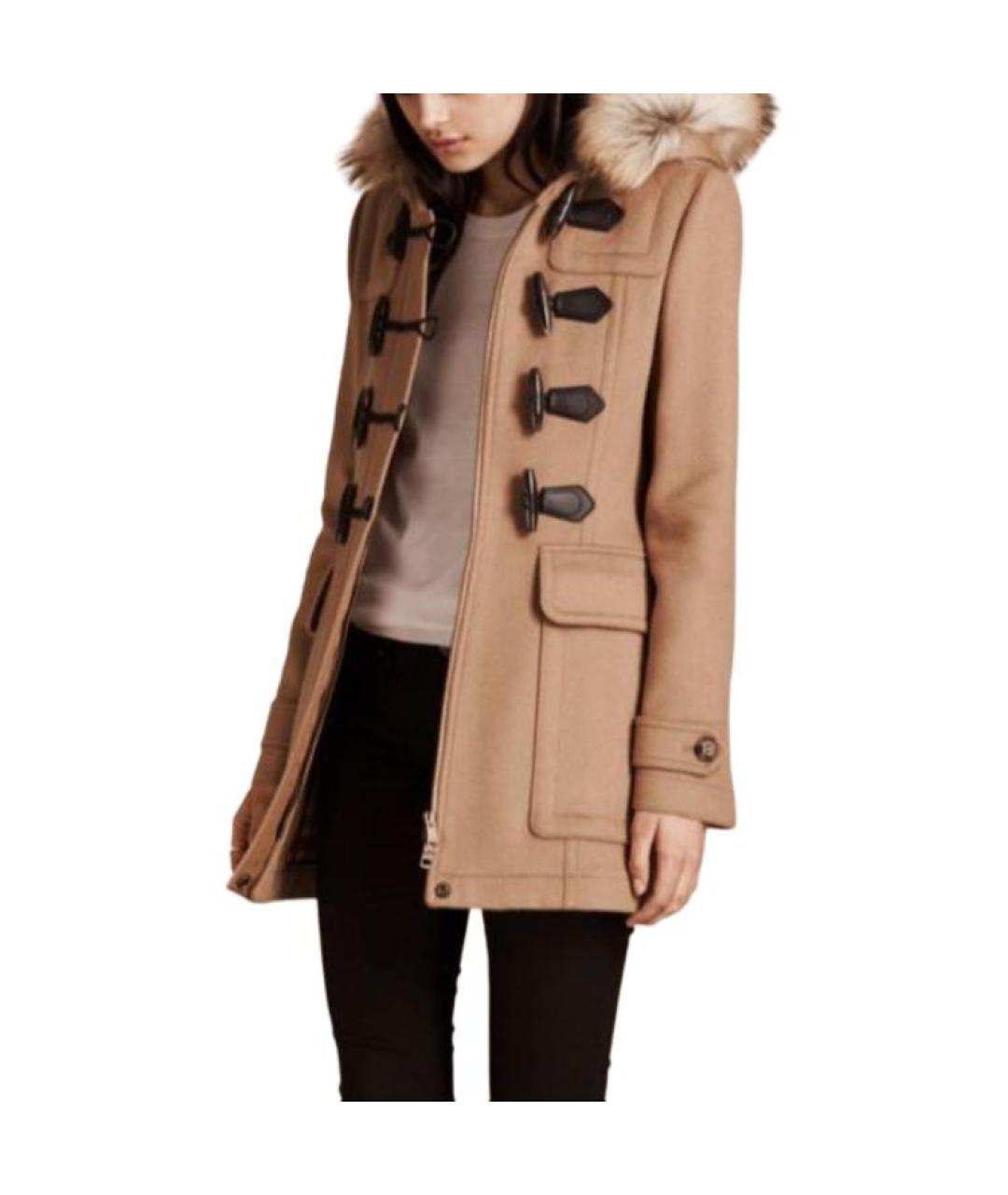 BURBERRY Хаки шерстяное пальто, фото 2