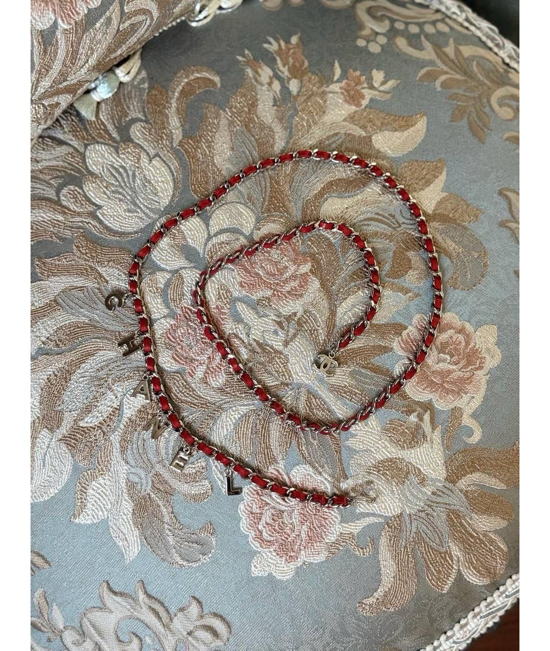 CHANEL Красный кожаный ремень, фото 2