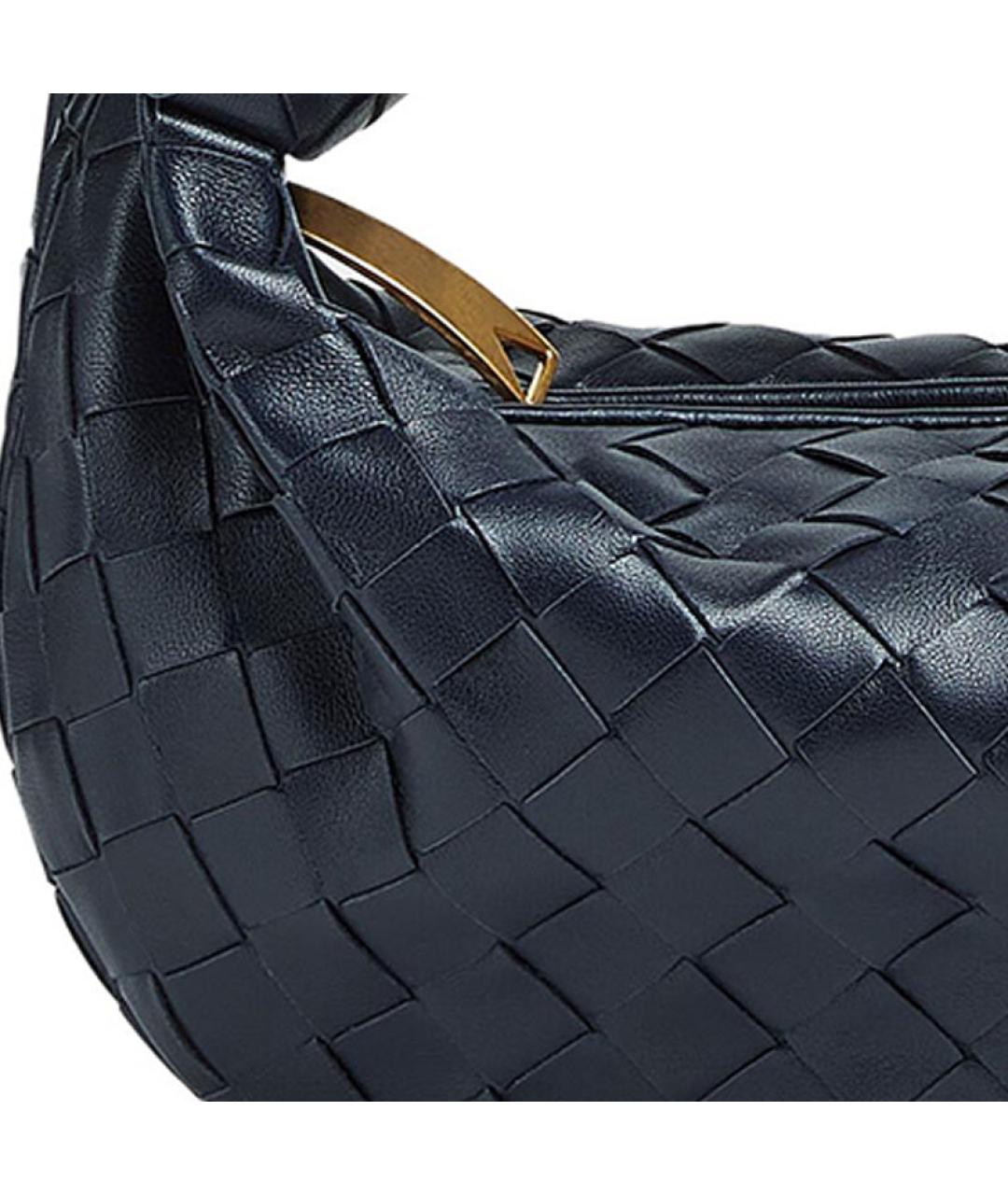BOTTEGA VENETA Темно-синяя кожаная сумка через плечо, фото 4