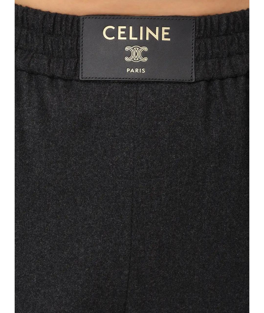 CELINE Черные кашемировые прямые брюки, фото 7