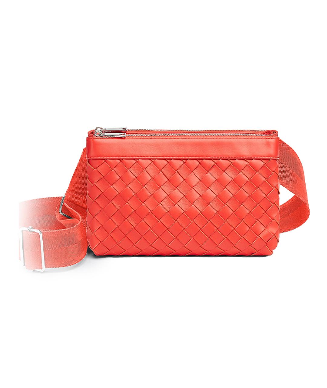 BOTTEGA VENETA Оранжевая кожаная сумка на плечо, фото 1