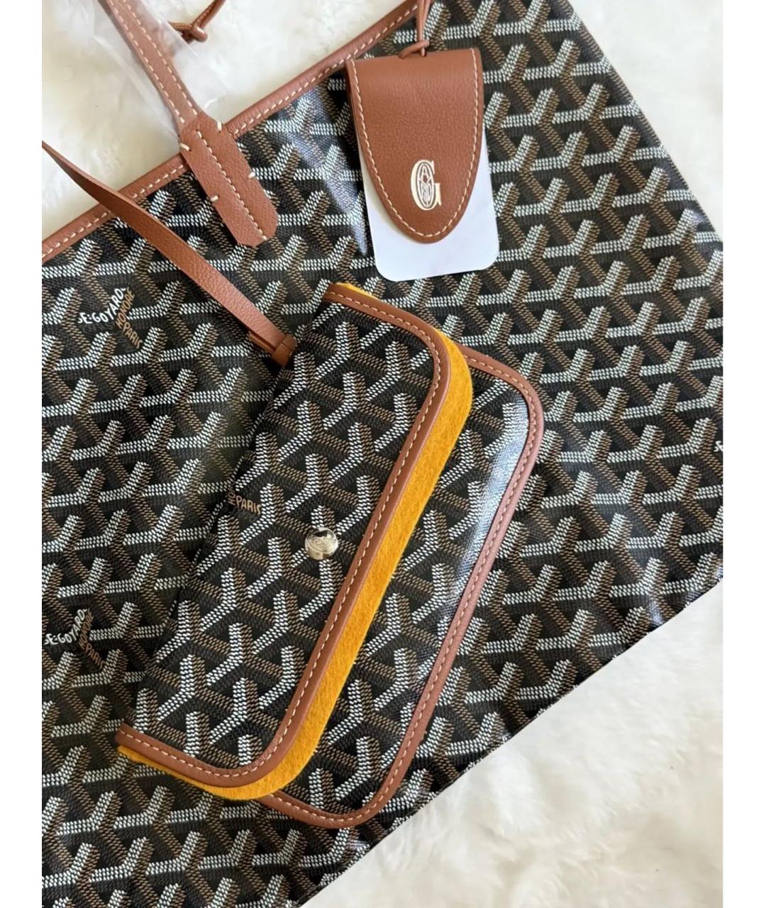GOYARD Коричневая кожаная сумка тоут, фото 3