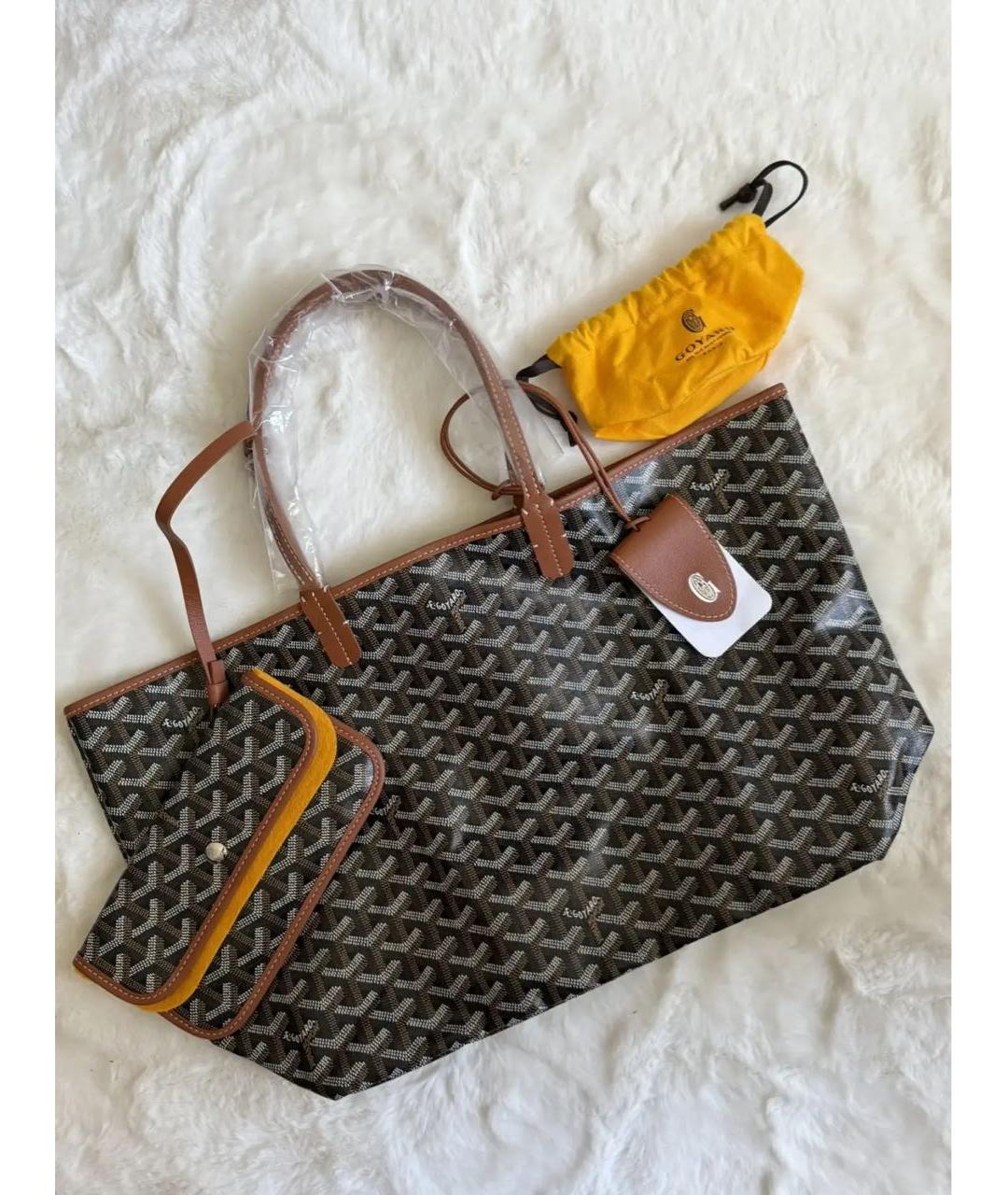GOYARD Коричневая кожаная сумка тоут, фото 2