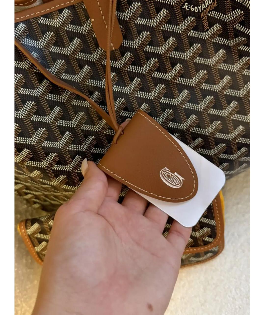 GOYARD Коричневая кожаная сумка тоут, фото 4