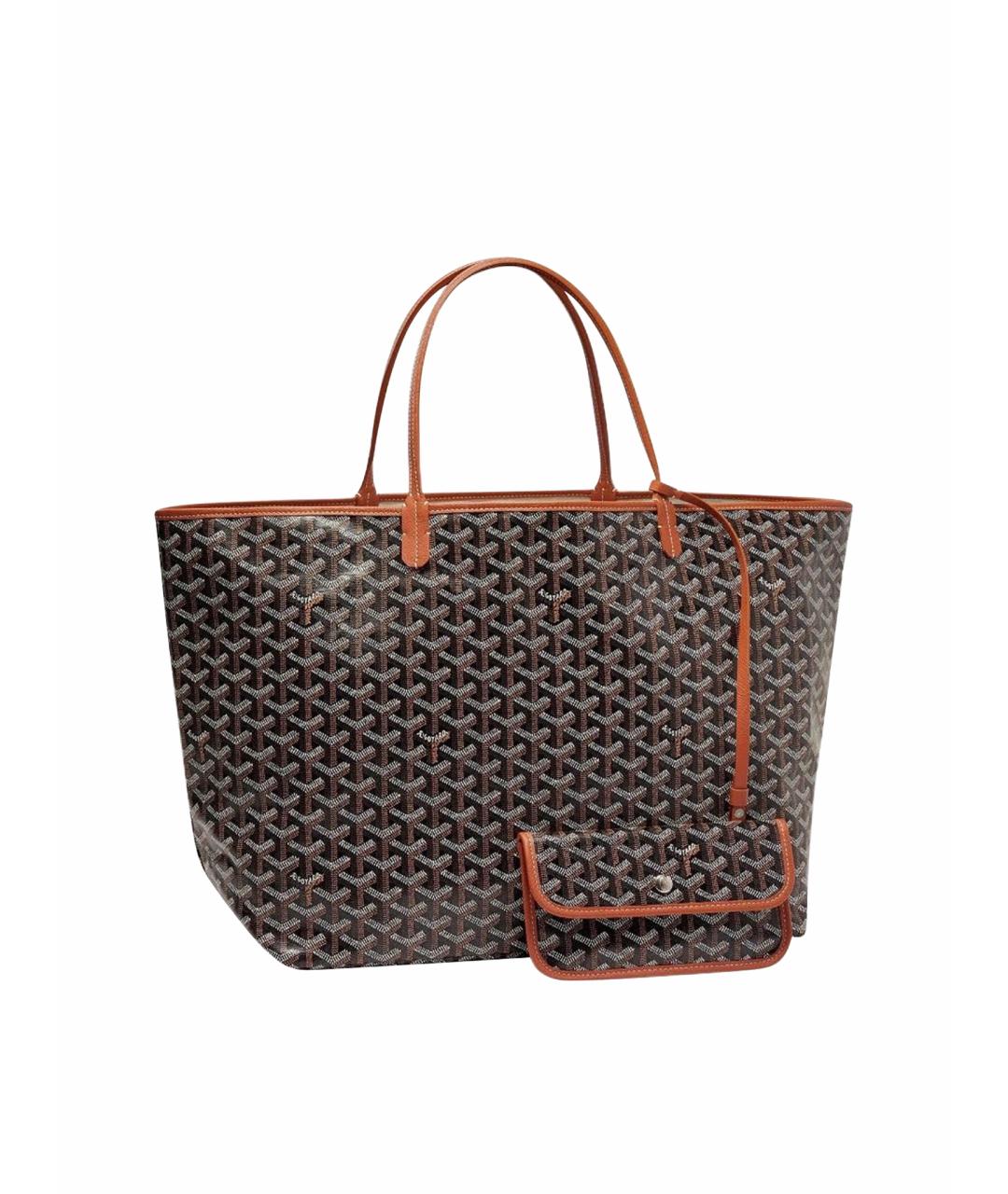GOYARD Коричневая кожаная сумка тоут, фото 1