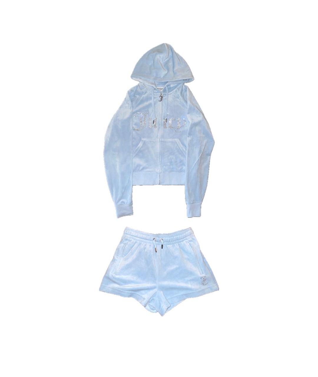 JUICY COUTURE Голубой велюровый спортивные костюмы, фото 9