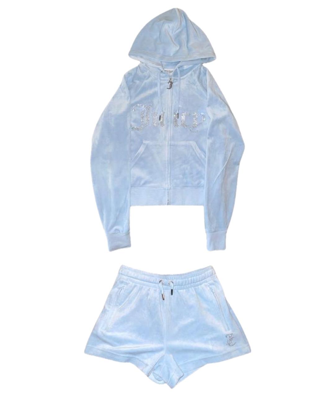 JUICY COUTURE Голубой велюровый спортивные костюмы, фото 1