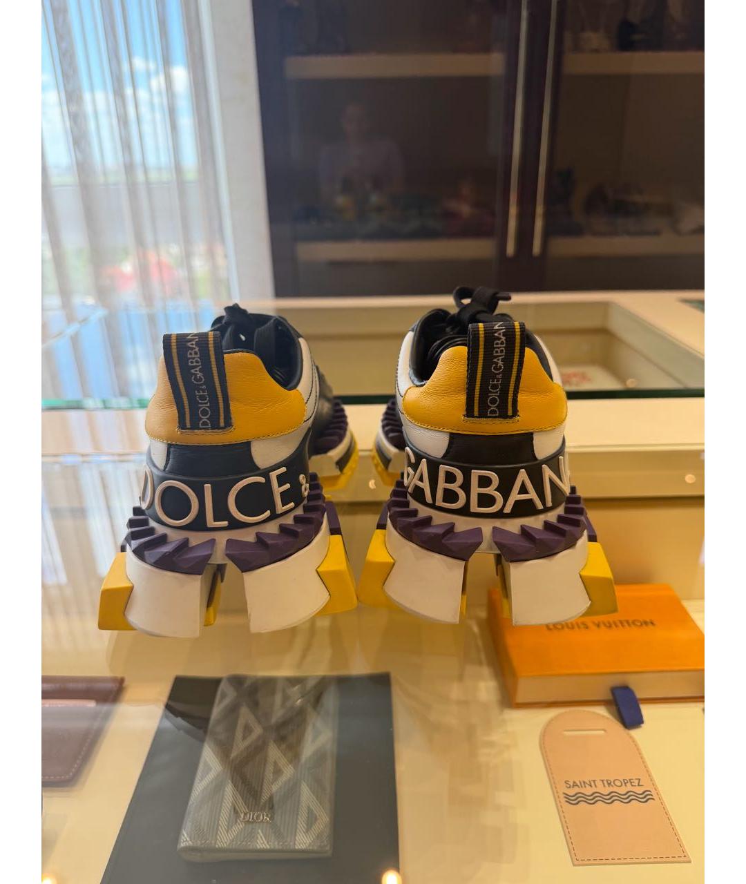 DOLCE&GABBANA Мульти кожаные кроссовки, фото 3