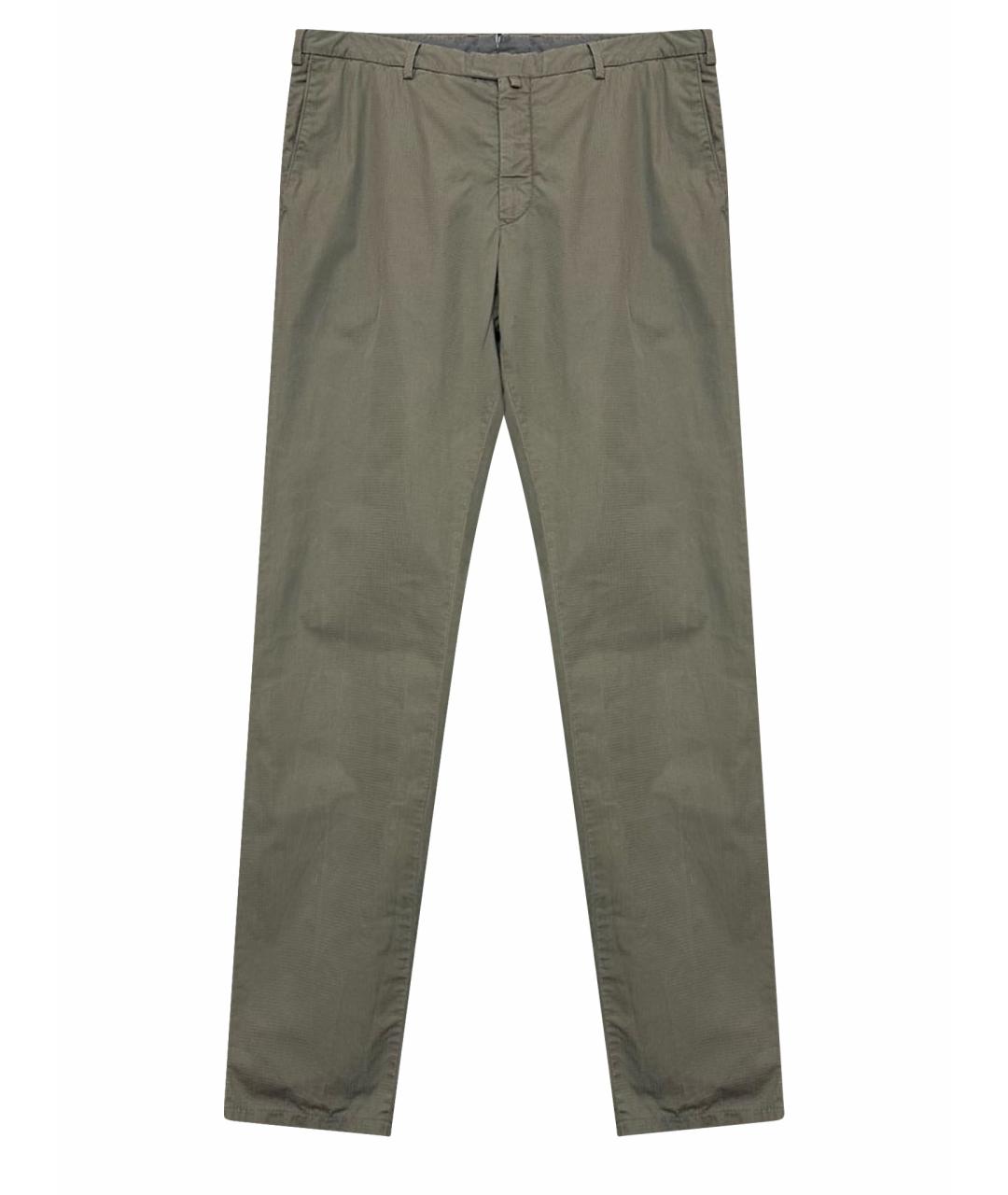 ZEGNA Зеленые хлопковые брюки чинос, фото 1