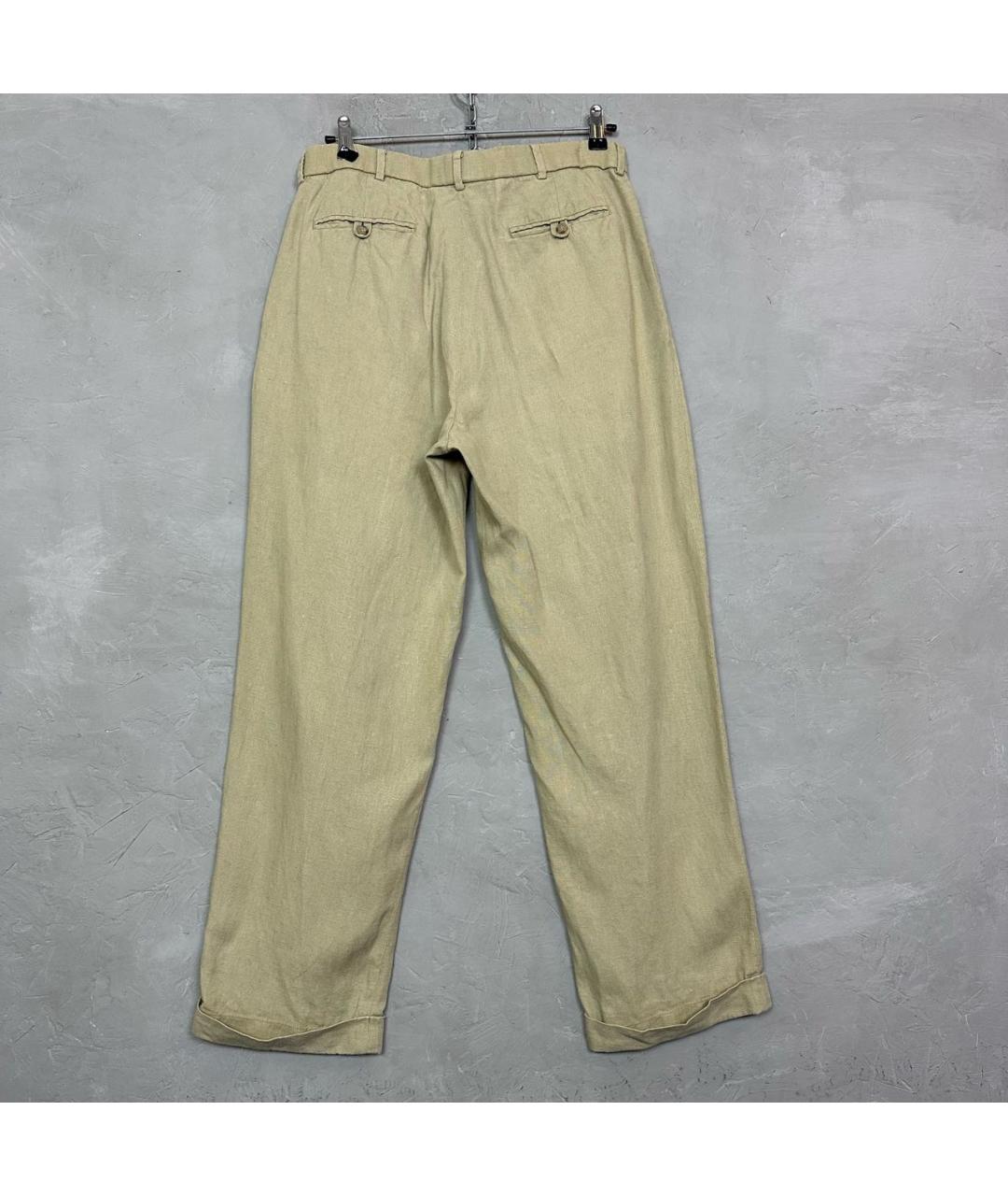 POLO RALPH LAUREN Бежевые льняные повседневные брюки, фото 4
