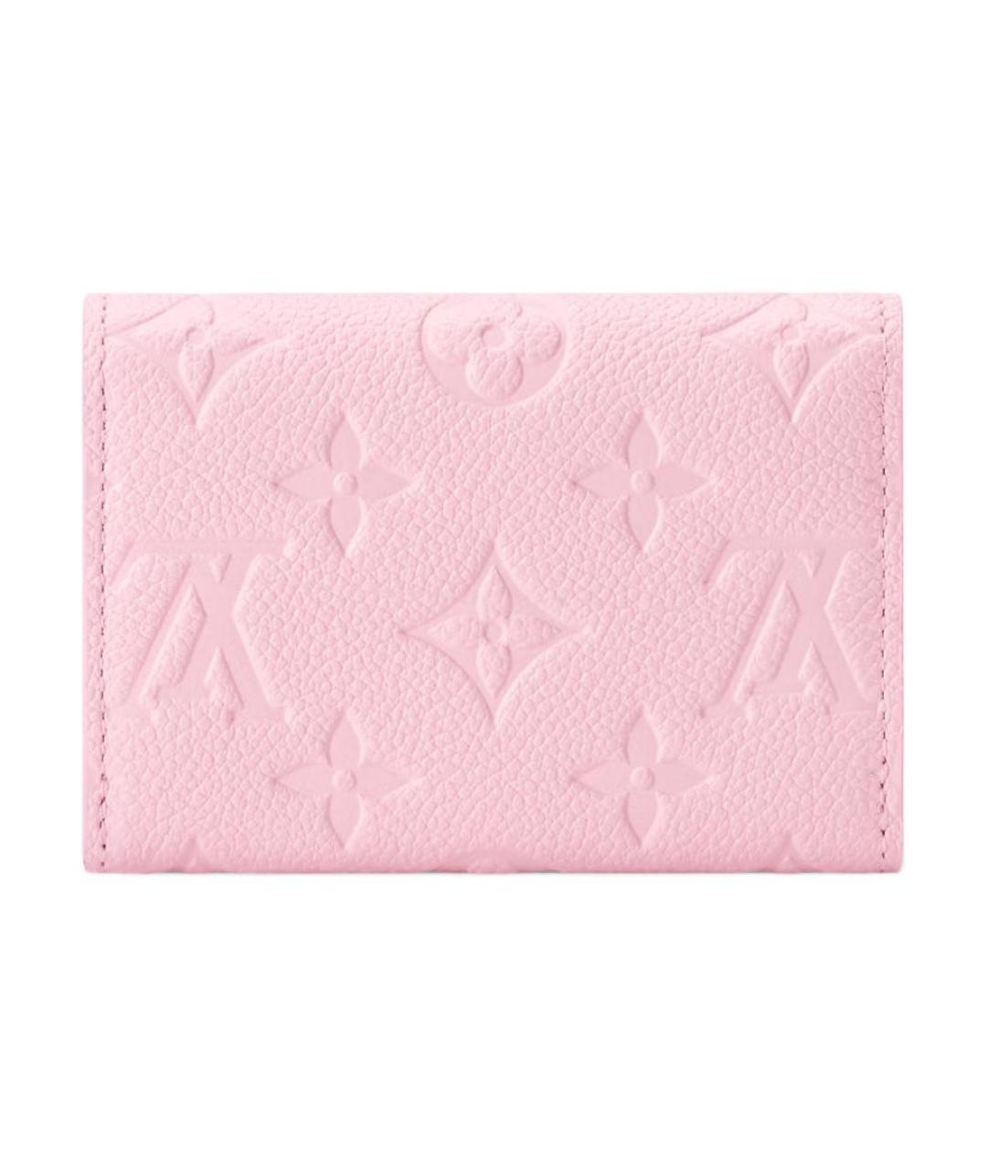 LOUIS VUITTON Розовый кожаный кошелек, фото 3
