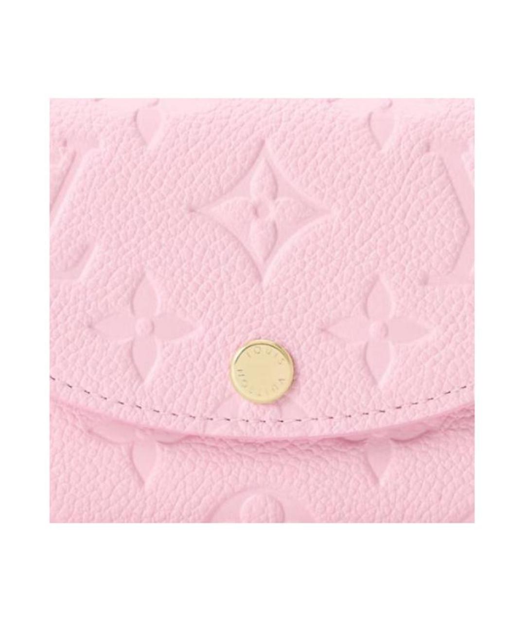 LOUIS VUITTON Розовый кожаный кошелек, фото 5