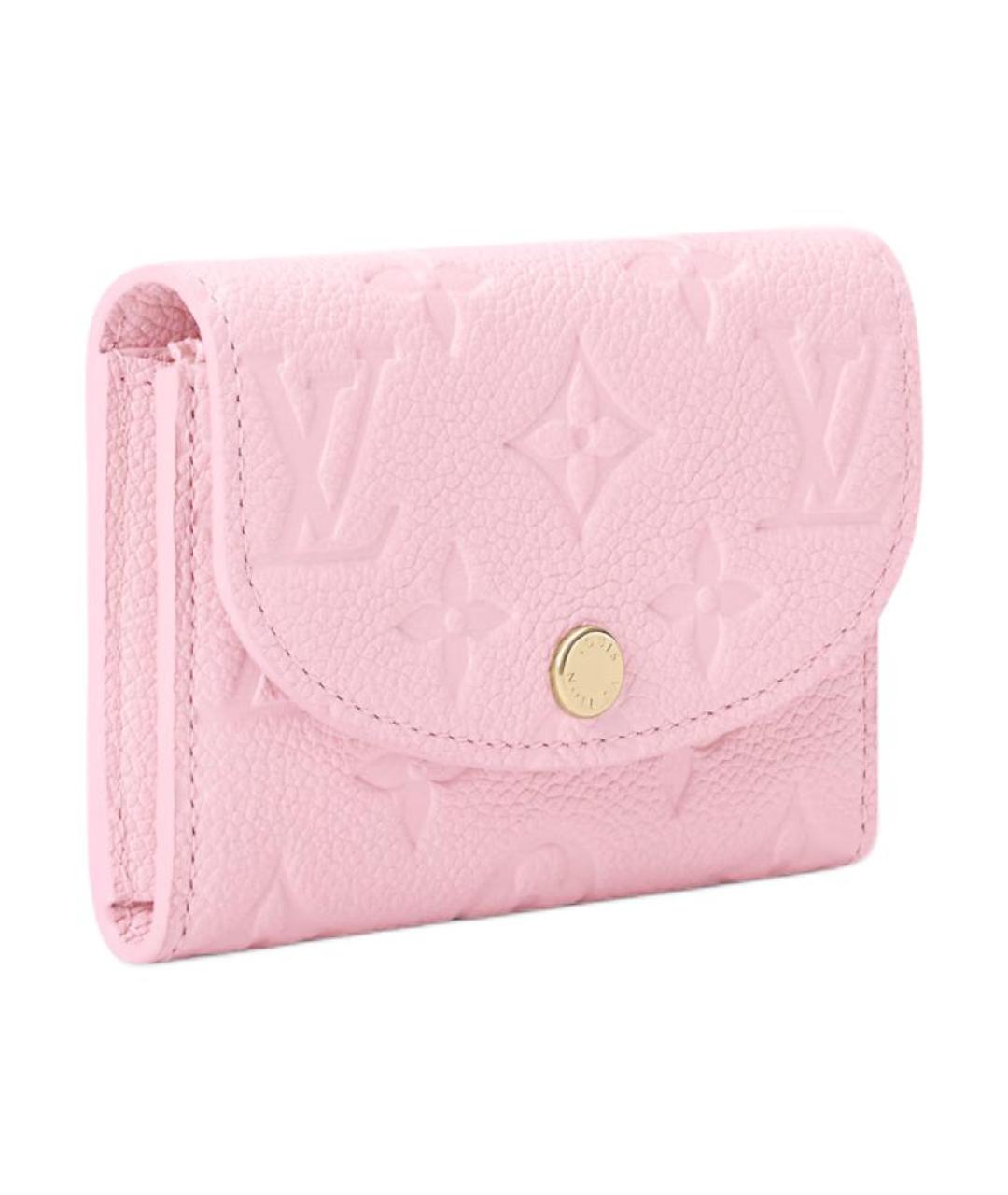 LOUIS VUITTON Розовый кожаный кошелек, фото 2