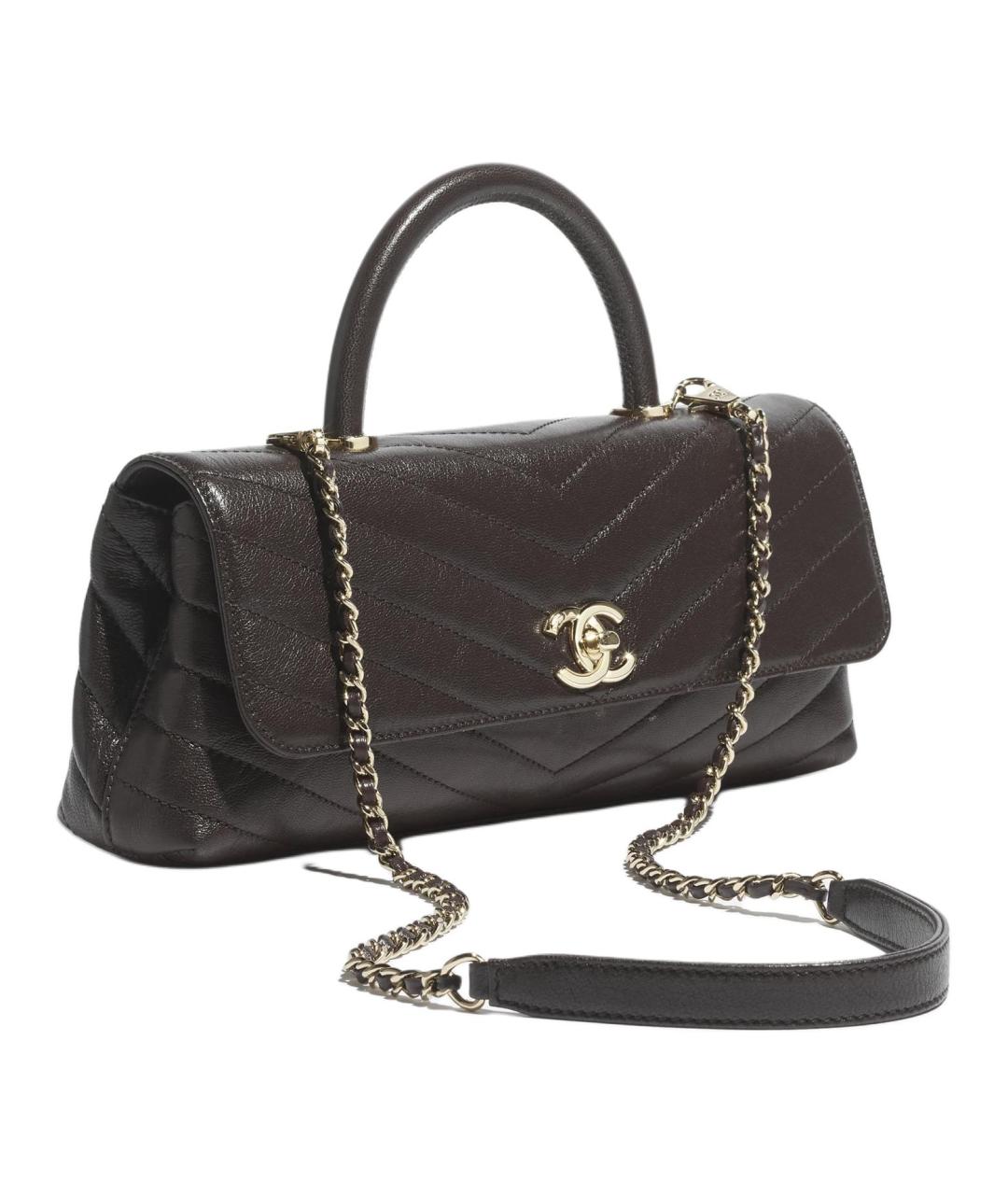 CHANEL Коричневая кожаная сумка через плечо, фото 2