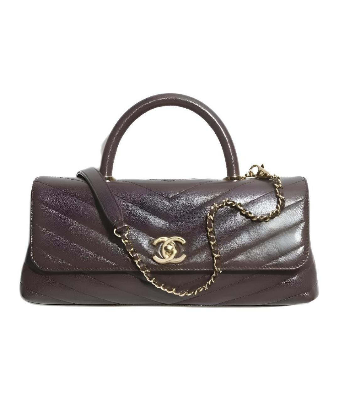 CHANEL Коричневая кожаная сумка через плечо, фото 1