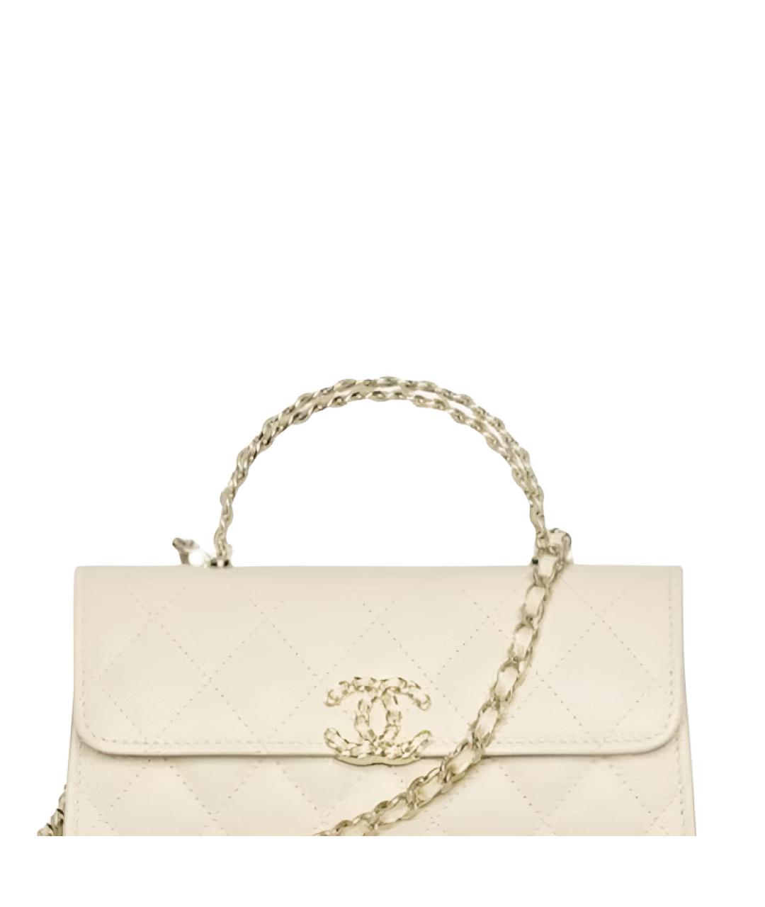 CHANEL Бежевая кожаная сумка через плечо, фото 3
