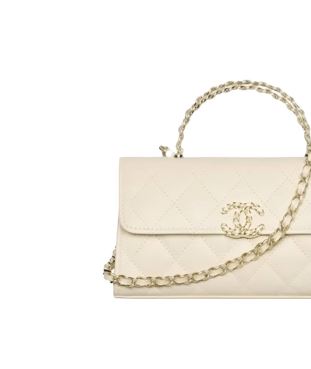 CHANEL Бежевая кожаная сумка через плечо, фото 2