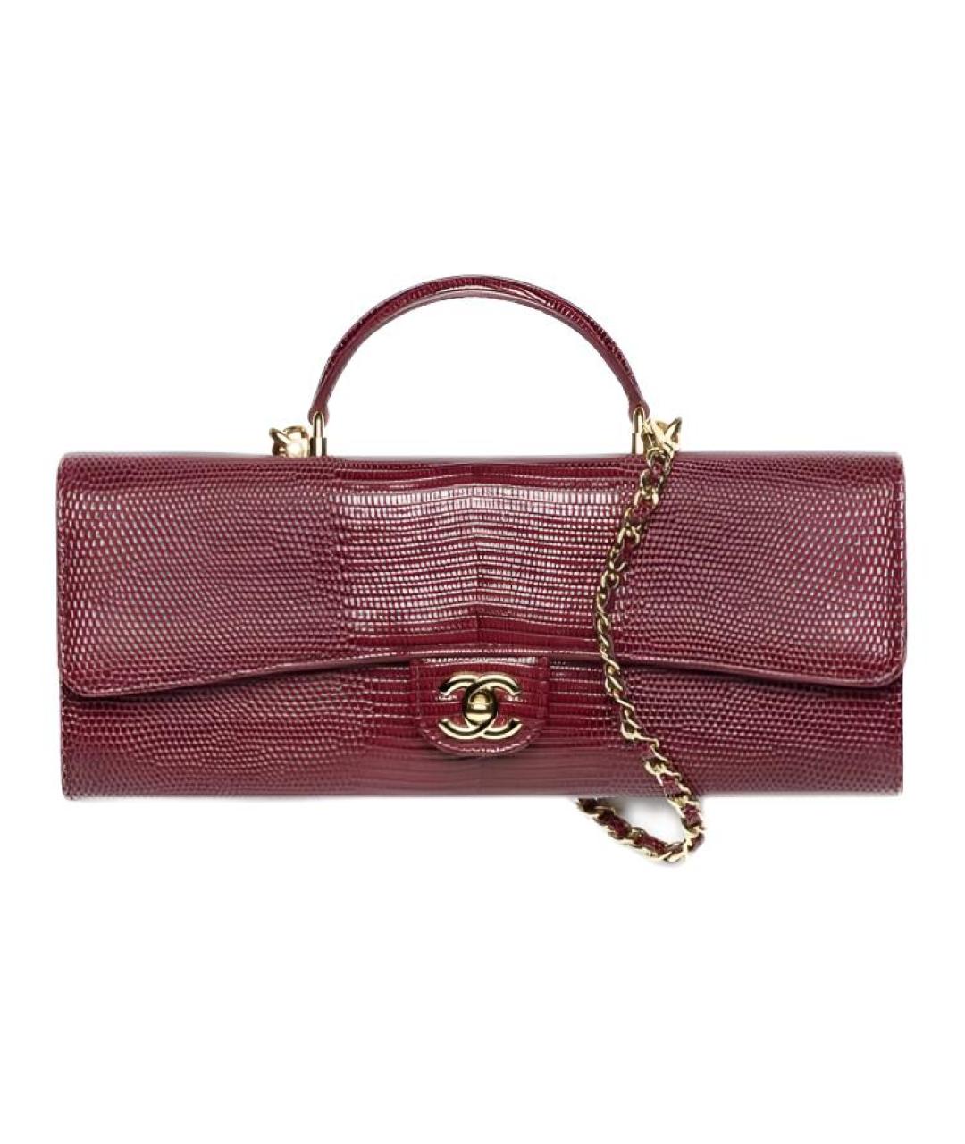 CHANEL Бордовая кожаная сумка через плечо, фото 1