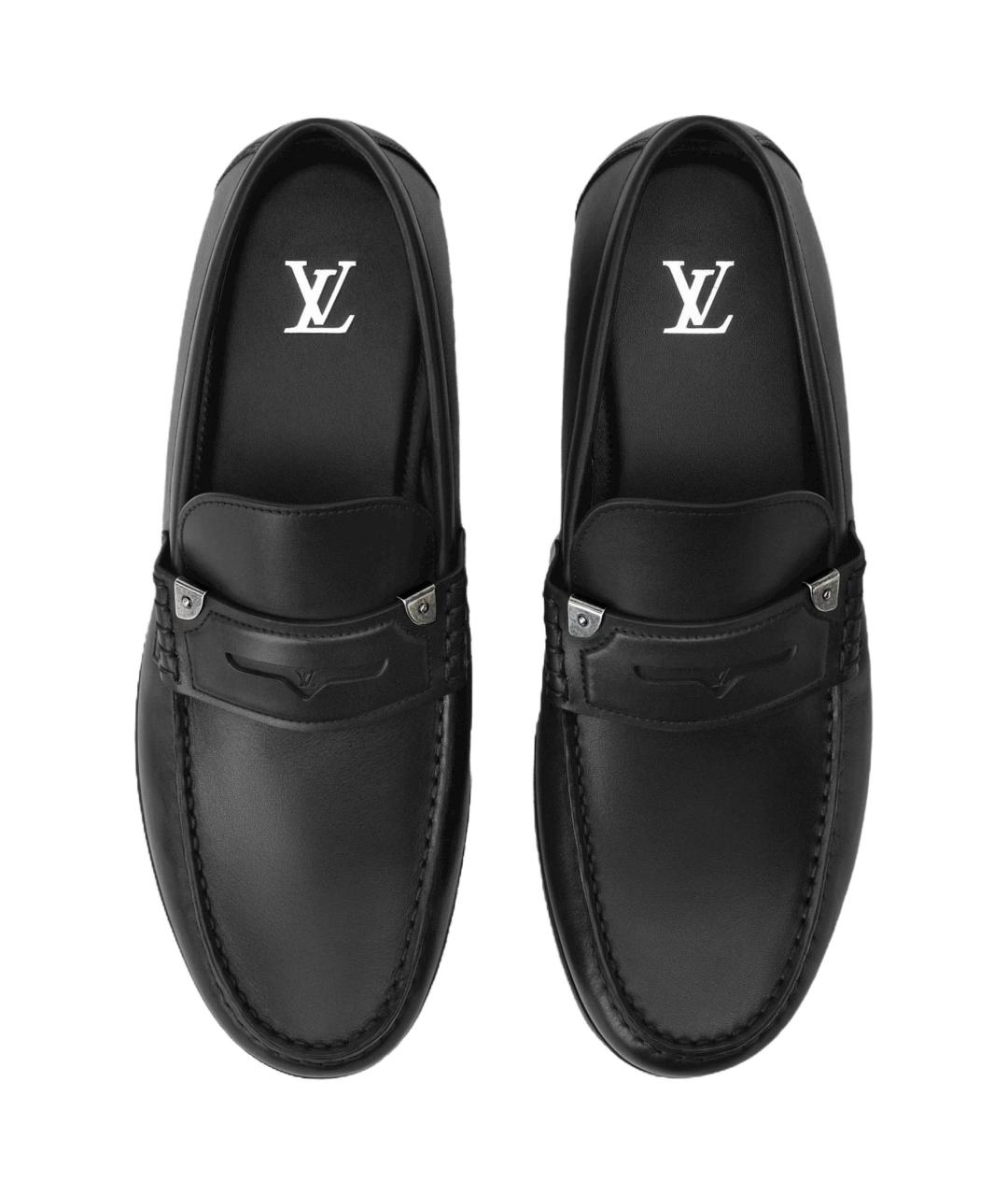 LOUIS VUITTON Черные кожаные лоферы, фото 4