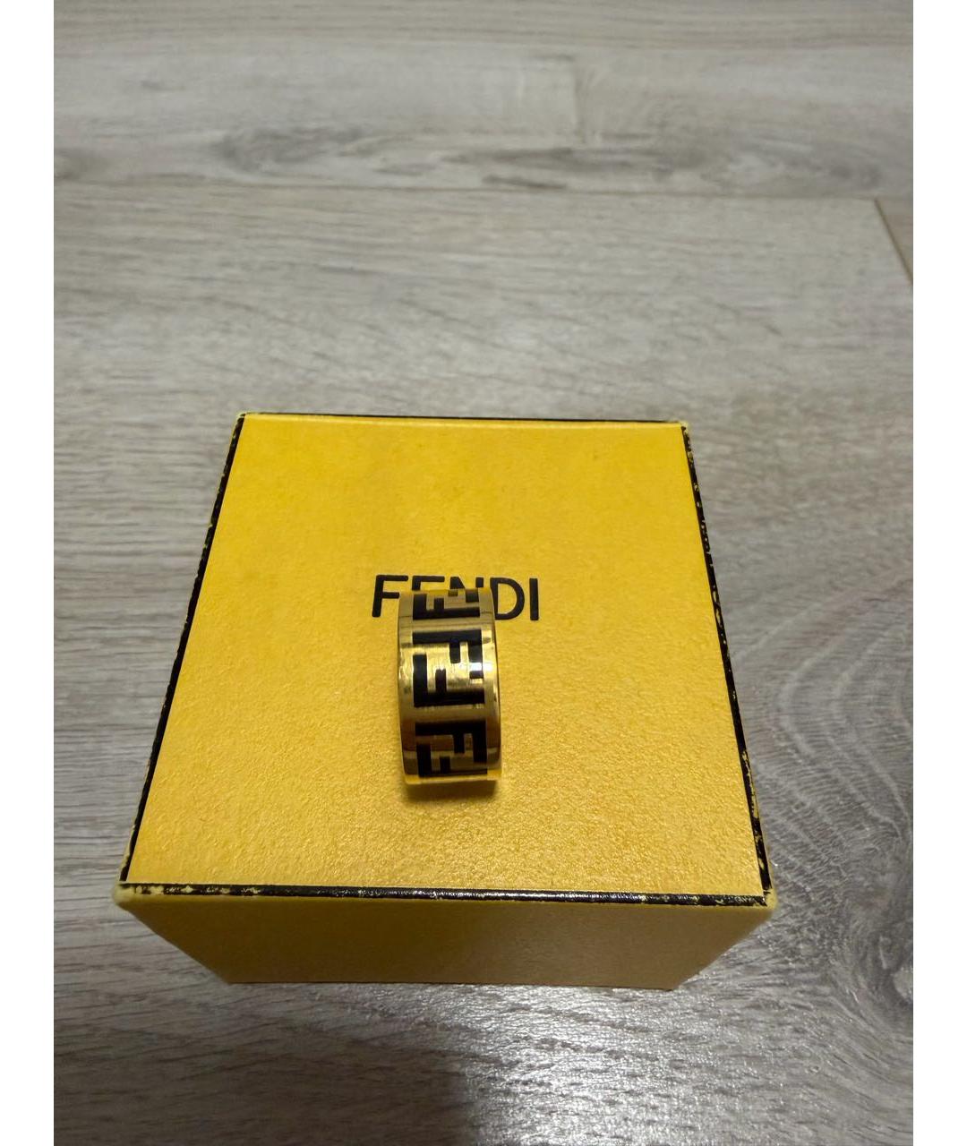 FENDI Золотое металлическое кольцо, фото 4