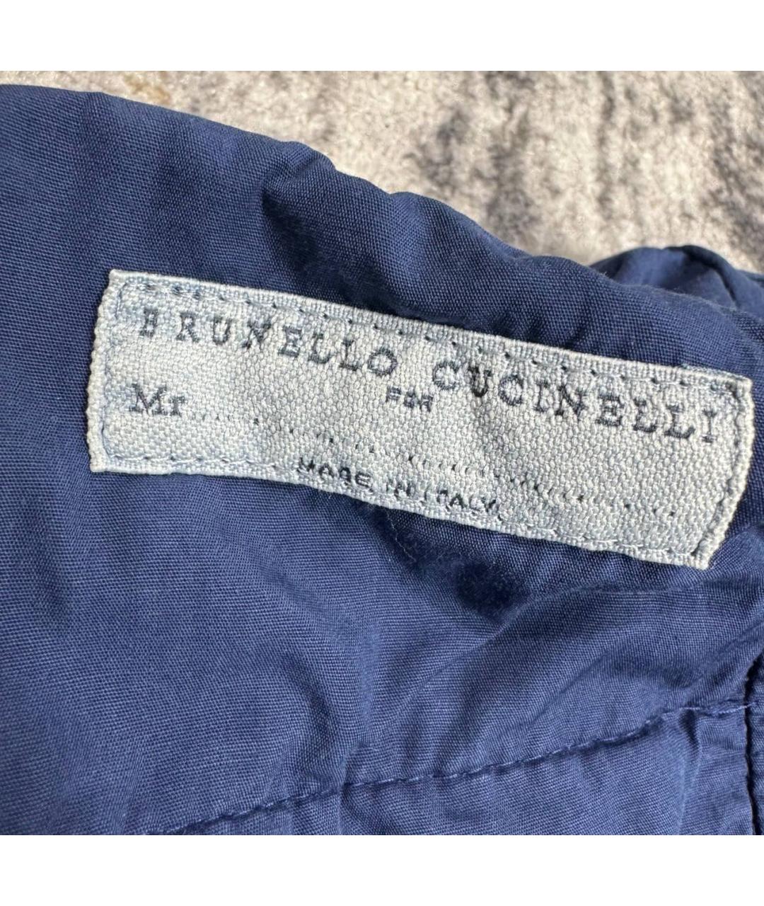 BRUNELLO CUCINELLI Синие льняные шорты, фото 5