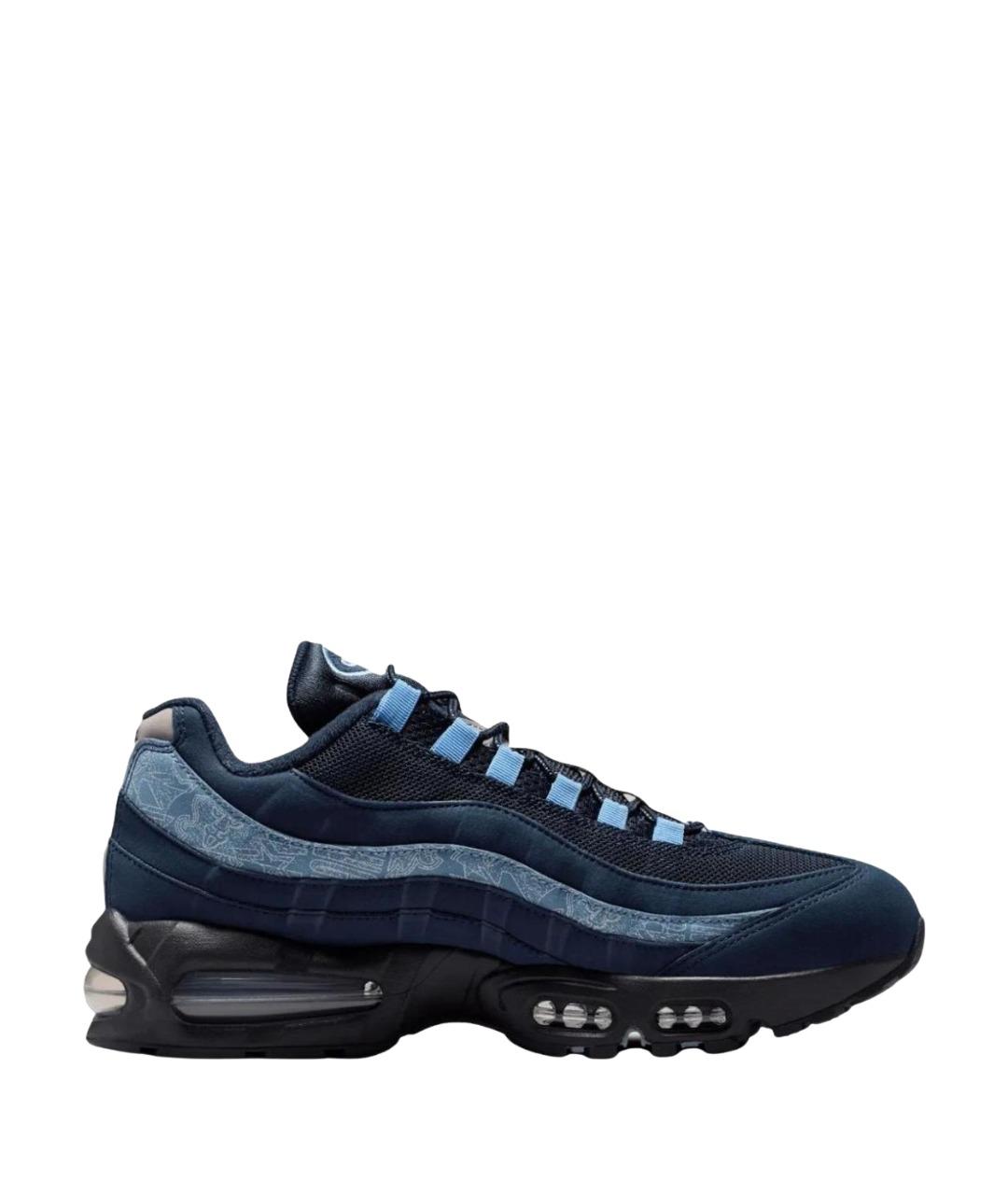 NIKE Синие текстильные низкие кроссовки / кеды, фото 1