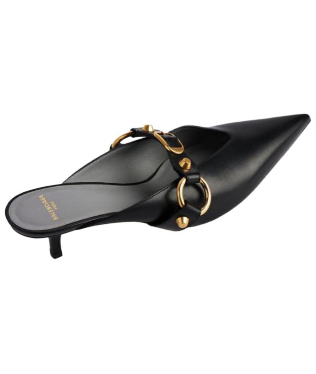BALENCIAGA Черные кожаные туфли, фото 4