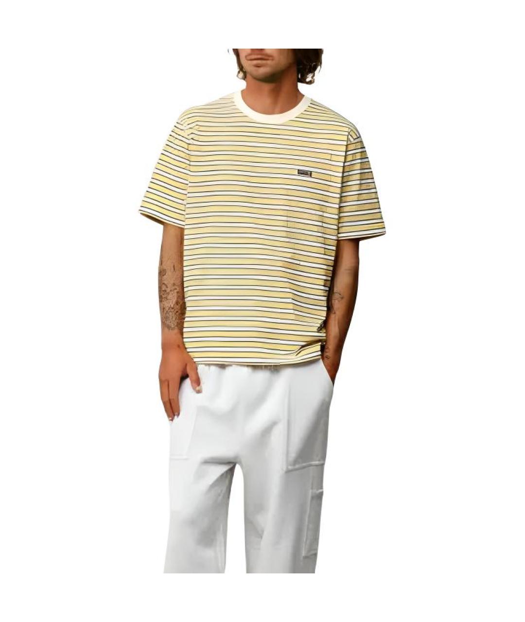 STUSSY Желтая хлопковая футболка, фото 3