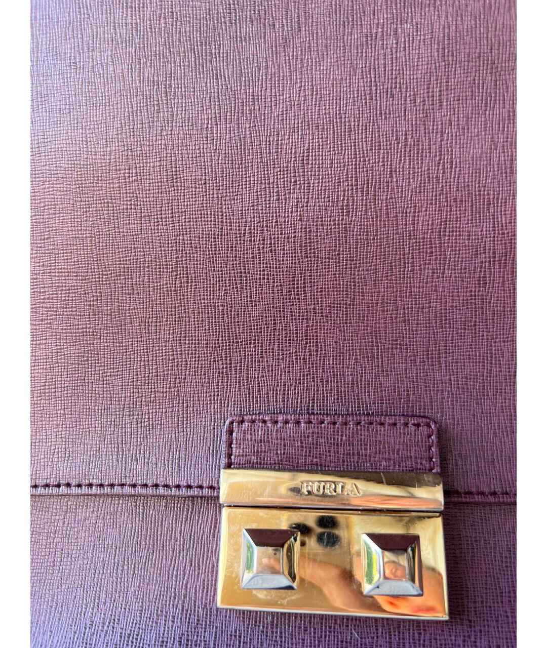 FURLA Фиолетовая кожаная сумка тоут, фото 6