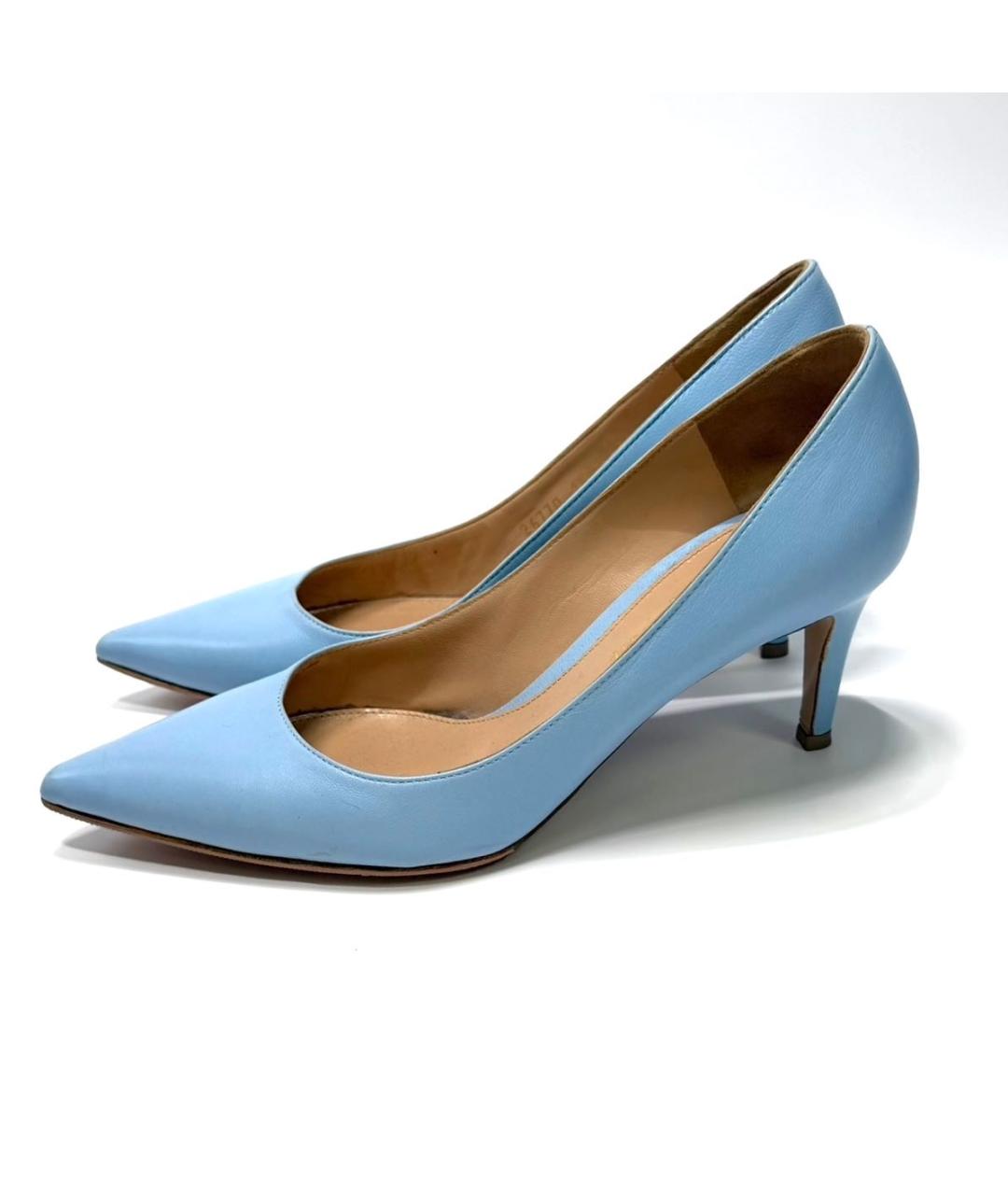 GIANVITO ROSSI Голубые кожаные туфли, фото 4