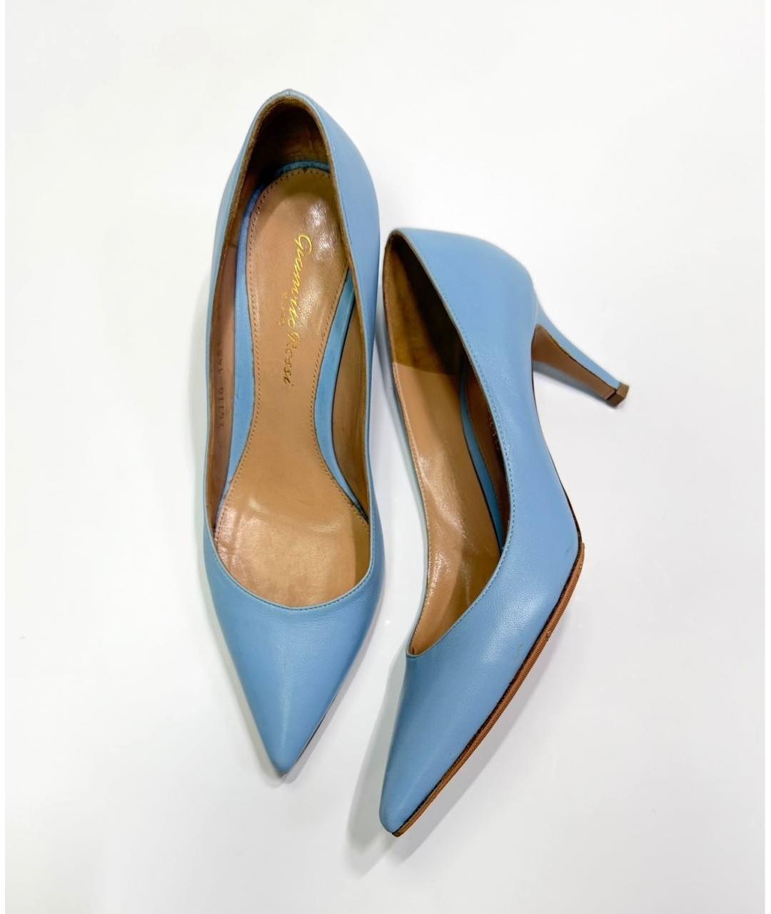 GIANVITO ROSSI Голубые кожаные туфли, фото 6