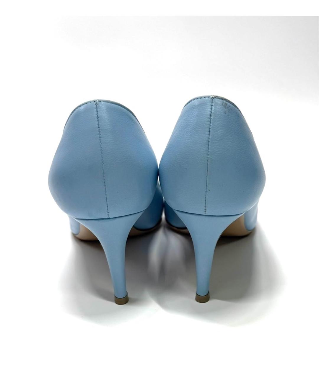 GIANVITO ROSSI Голубые кожаные туфли, фото 3