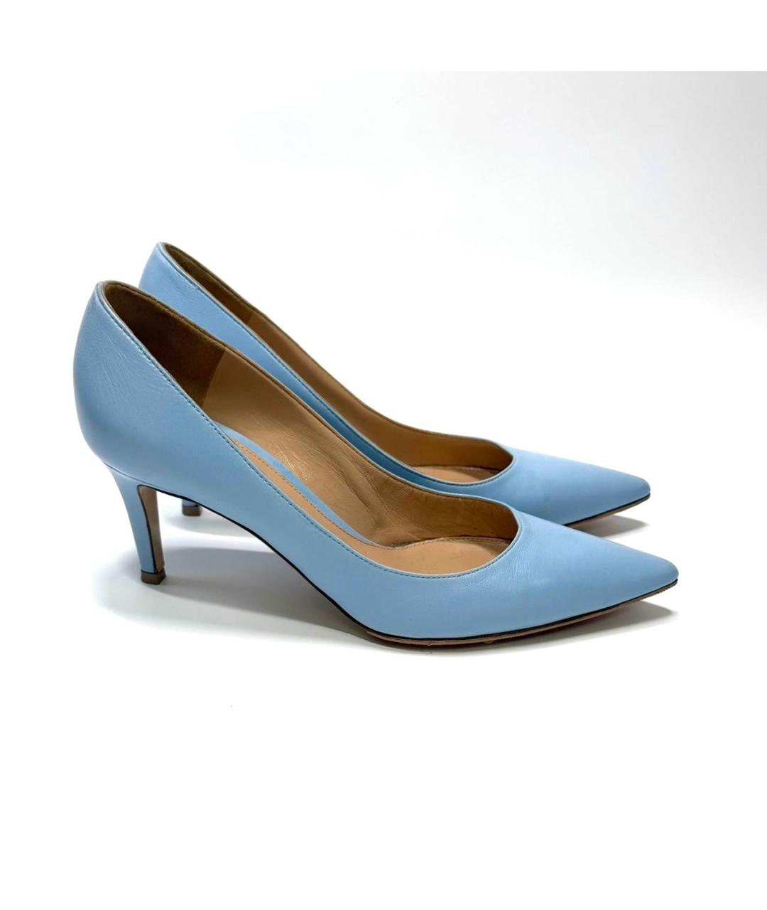 GIANVITO ROSSI Голубые кожаные туфли, фото 7