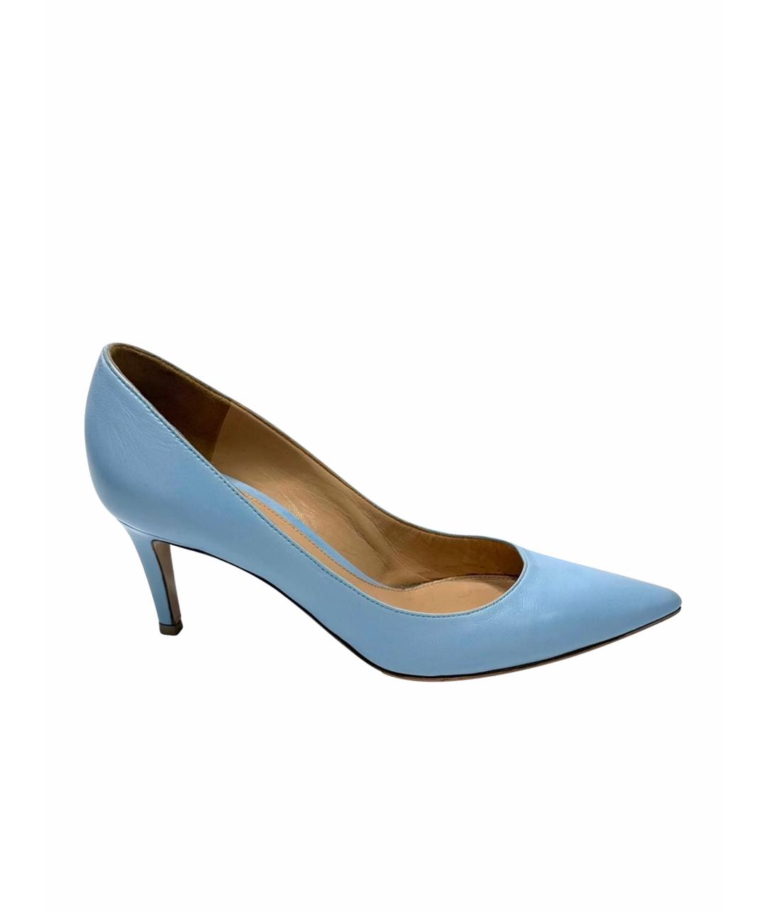 GIANVITO ROSSI Голубые кожаные туфли, фото 1