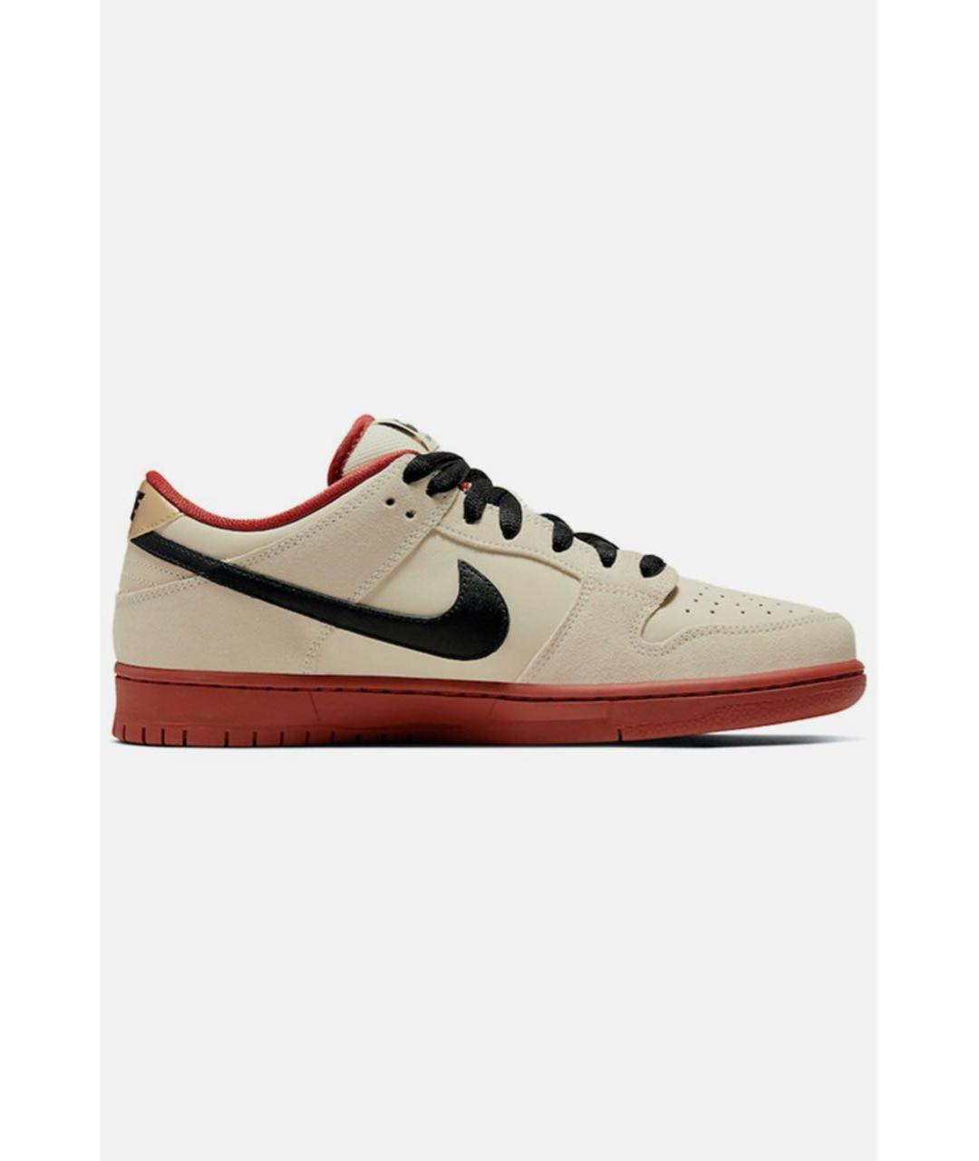 NIKE Бежевые кожаные низкие кроссовки / кеды, фото 3