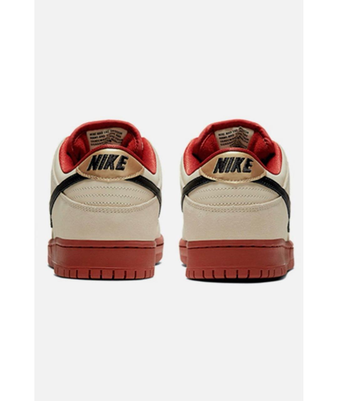 NIKE Бежевые кожаные низкие кроссовки / кеды, фото 4