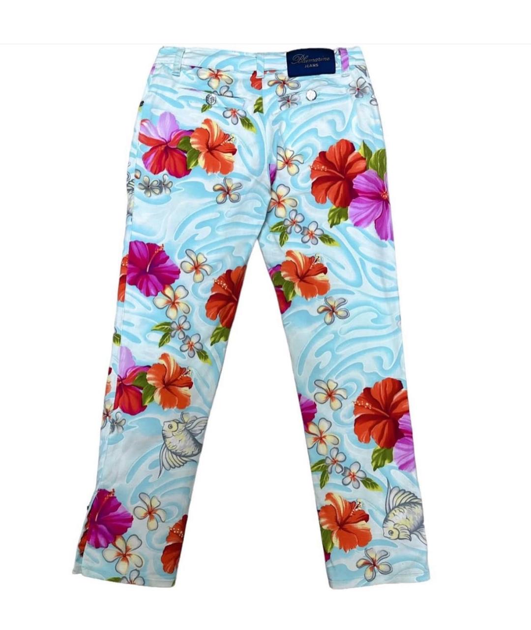 BLUMARINE Мульти хлопко-эластановые брюки узкие, фото 3