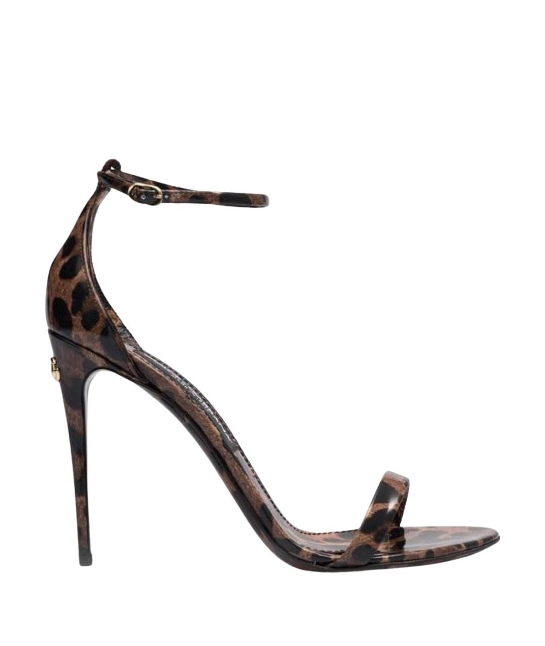 DOLCE&GABBANA Коралловые босоножки из лакированной кожи, фото 1