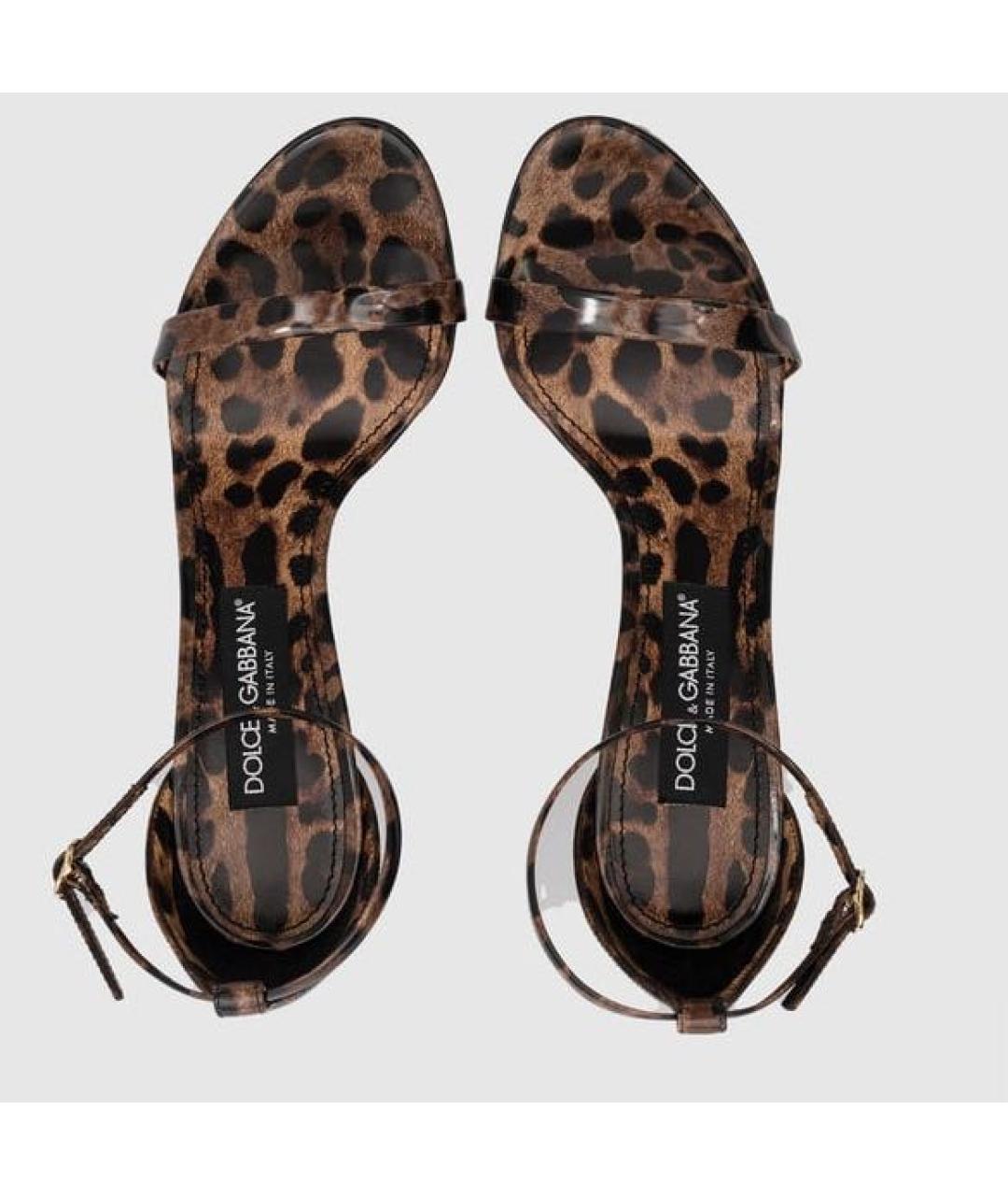 DOLCE&GABBANA Коралловые босоножки из лакированной кожи, фото 4