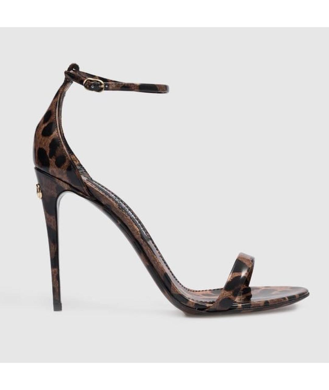 DOLCE&GABBANA Коралловые босоножки из лакированной кожи, фото 6