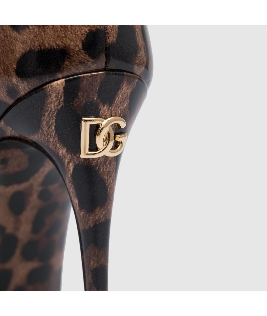 DOLCE&GABBANA Коралловые босоножки из лакированной кожи, фото 5