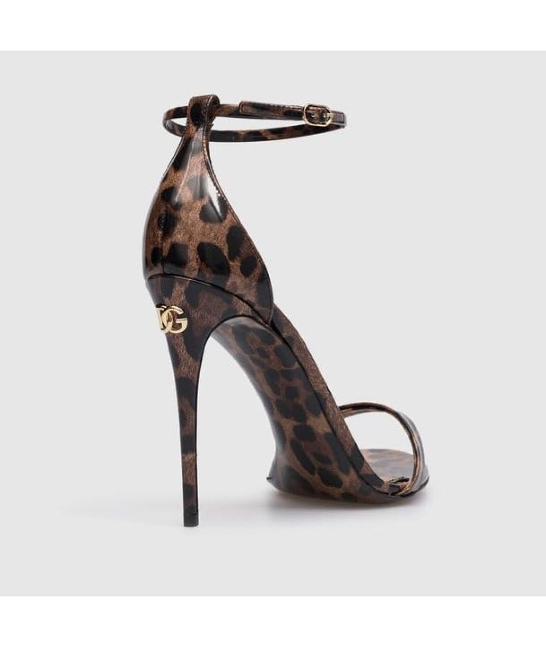 DOLCE&GABBANA Коралловые босоножки из лакированной кожи, фото 3