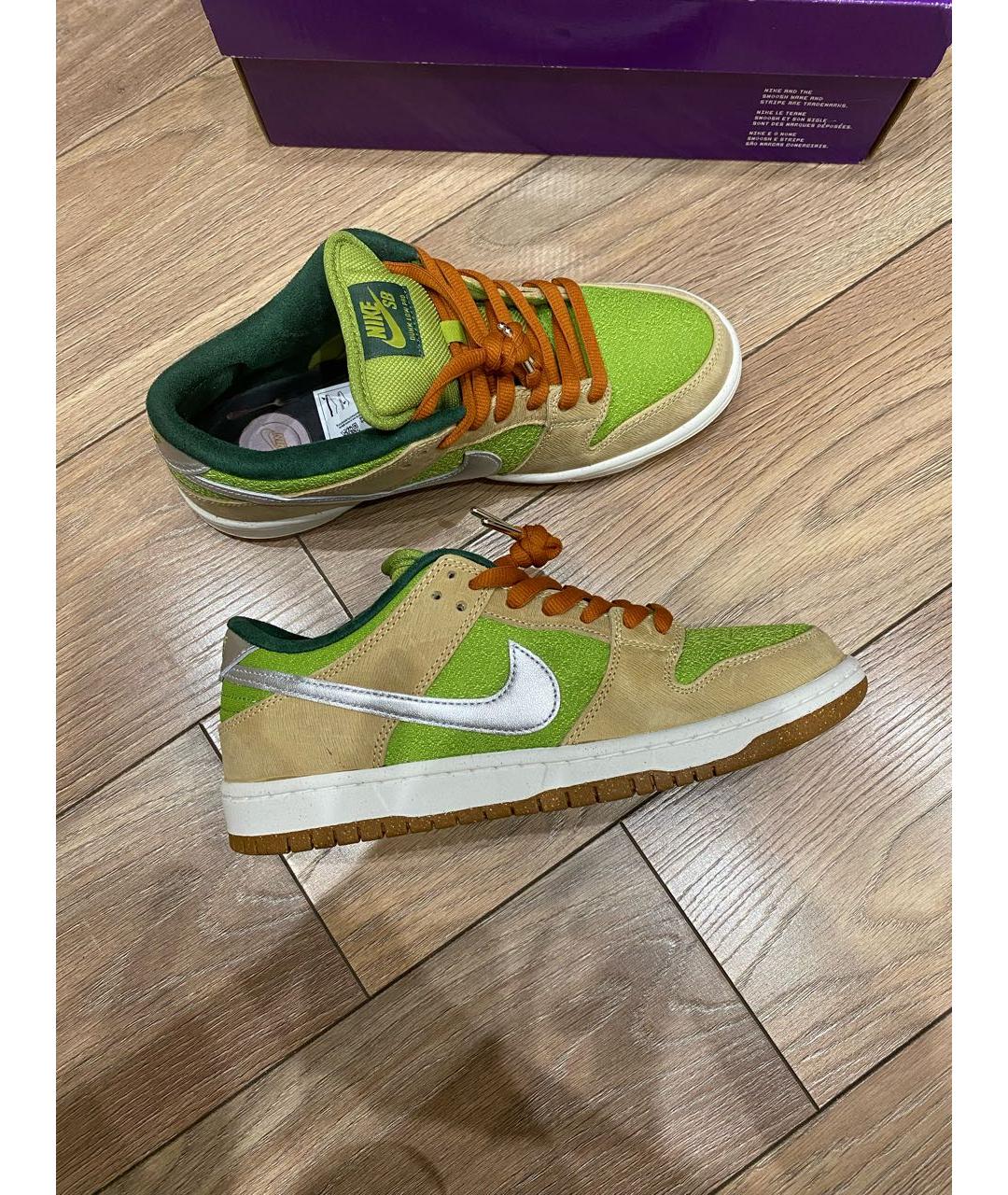 NIKE Зеленые низкие кроссовки / кеды, фото 7